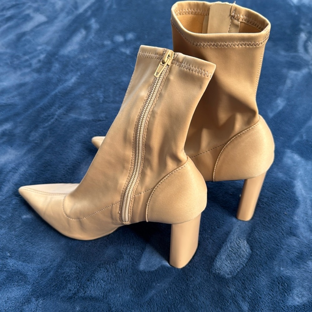 Zara Tan Heel Booties Size 39